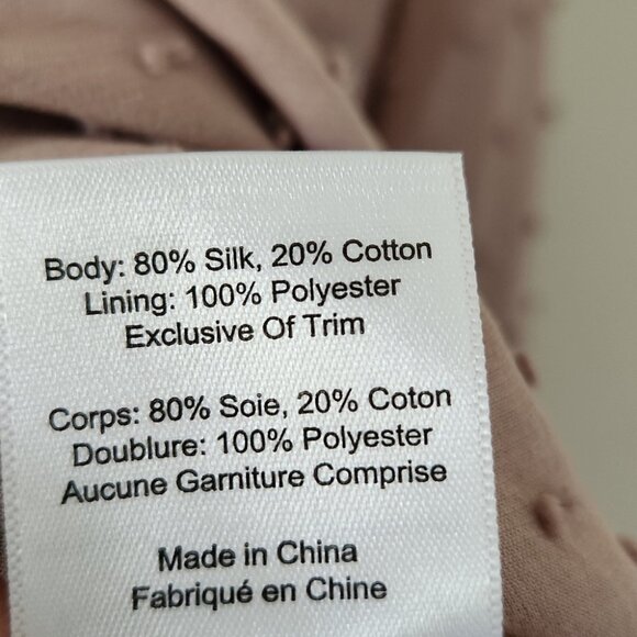 ARITZIA | Babaton Augusta Silk Blouse Swiss Dot Split Crewneck Pink Sz XS - Picture 6 of 6